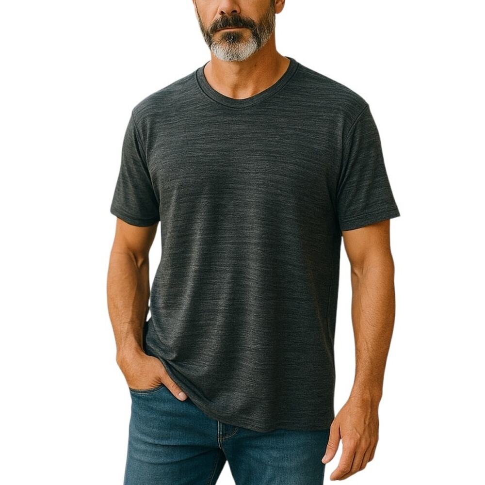 Folk Clothing Men's Cotton Blend Gray Short Sleeve T-Shirt